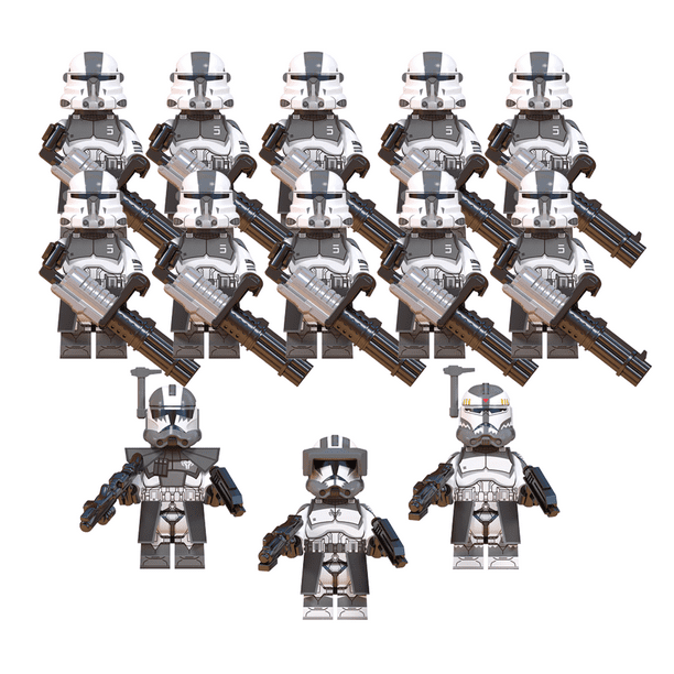 Figuras de Bloques de Construcción: Escuadrón Lobo 13 Piezas de Soldados Miniatura - Sargento de la Tropa Pesada | Juguete de Bloques para Regalo