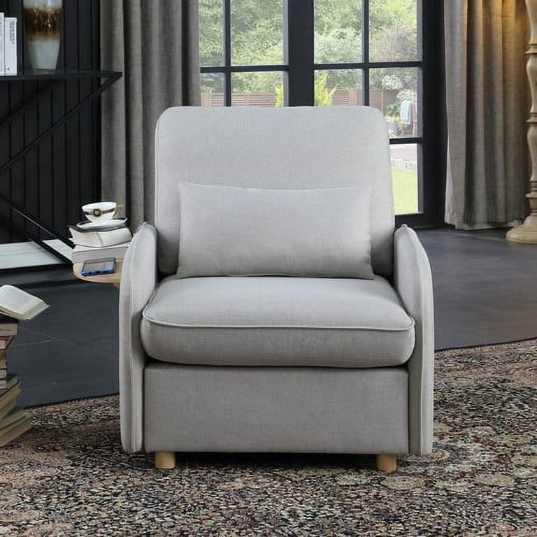 Light Gray Cozy Light Gray Recliner Sofa Chair with Lumbar Support