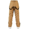 thumbnail image 4 of XUNKUSGA Women's Snow Ski Pants Insulated Winter Warm Snowboard Pants Fleece-Lined Windproof Waterproof Snow Pants Womens Bibs Detachable Suspender XS-XL Brown, 4 of 5
