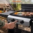 thumbnail image 5 of Tcisa 2 Burner Propane Gas Griddle with Standing Cart, Flat Top Grill with Hood for Camping, Tailgating, Backyard, 5 of 8