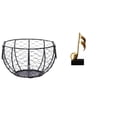 thumbnail image 1 of Cesta de alambre para guardar huevos, cesta tejida de alambre de hierro, cesta de frutas y verduras campestres, escultura de nota musical, figura musi, 1 of 8