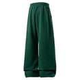 thumbnail image 4 of Leidass Mens Baggy Sweatpants Wide Leg Loose Open Bottom Uncuffed Gym Casual Lightweight Y2K Pants Relaxed Pocket No WrinkleCasual Relaxed Drawstring Lightweight Lounge No Wrinkle Dark Green L, 4 of 4