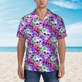 thumbnail image 3 of Men's Short Sleeve Hawaiian Shirt Tropical Print Casual Button Down Aloha Shirt, 3 of 8