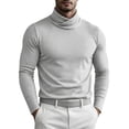 thumbnail image 2 of TKKCS Mens Mock Neck Long Sleeve Shirt Soft Stretch Slim Fit Undershirt Wrinkle Resistant Base Layer Top White S, 2 of 5