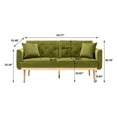 thumbnail image 3 of 63.78"W Velvet Sofa, Backrest Can Flat, Accent Sofa with Rose Gold Metal Feet for Living Room, 7 Colors, 3 of 8