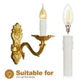 thumbnail image 3 of Uxcell 4 Inch Tall Candle Covers Sleeves 12Pcs Plastic E12 Chandelier Socket Sleeves Drip Candle Socket Covers Bulb, White, 3 of 7