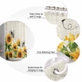 thumbnail image 5 of Shower Curtain Bathroom Set Vintage Yellow Sunflower Bees Waterproof Fabric Shower Curtains with Grommets&Hooks Watercolor Farmhouse Floral on Stamp Privacy Bath Curtain for Bathtub 48x72in, 5 of 7
