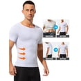 thumbnail image 3 of Compression Shirt for Men Slimming Shapewear Tummy Control Compression Undershirt Breathable Body Shaper for Workout Gym Daily, 3 of 6