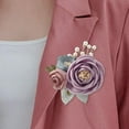thumbnail image 4 of Ramillete de rosas Yotijar Cinta artificial para boda formal fiesta de graduación Aniversario decoración púrpura, 4 of 10