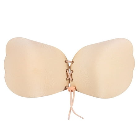 Women's Silicone Invisible Bra Reusable Self Adhesive Breast Lift Push Up for Female Backless Dress(Skin Color (Best Push Up Bra For Large Breasts)