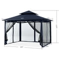 thumbnail image 2 of MASTERCANOPY 10 x 12ft Patio Gazebo with Double Roof and Mesh Walls, Navy Blue, 2 of 8