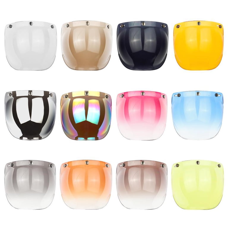 bubble face motorcycle helmets 1Storm Open Helmet Mopeds Scooter Pilot Half Face Helmet with Detachable Clear Shield: HKY207Clear Glossy White / S( 55-56 cm 21.7 resistant polycarbonate thermoplastic construction Plated stainless Haven Gear HMAT-B Riot Helmet,
