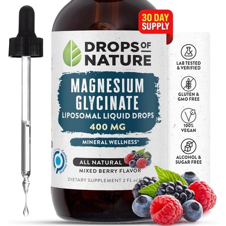 Drops of Nature Magnesium Glycinate Liquid Drops for Optimal Health, 2 fl Oz