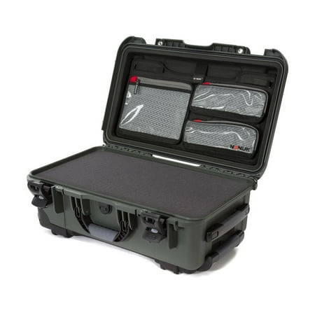 Nanuk Wheeled Series 935 Lightweight NK-7 Resin Waterproof Hard Case with Foam Insert and Lid Organizer  Olive