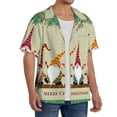 thumbnail image 4 of Vsdgher Christmas Card With Gnomes Print Men's Wrinkle Free Untucked Cuban Shirt Business Casual Button Down Shirts Short Sleeve Shirt, 4 of 7