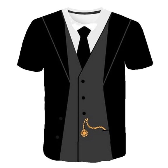 Rebaike Tuxedo T-Shirt Funny Suit Design Graphic Tee Novelty Tux Shirt Fake Suit Tee