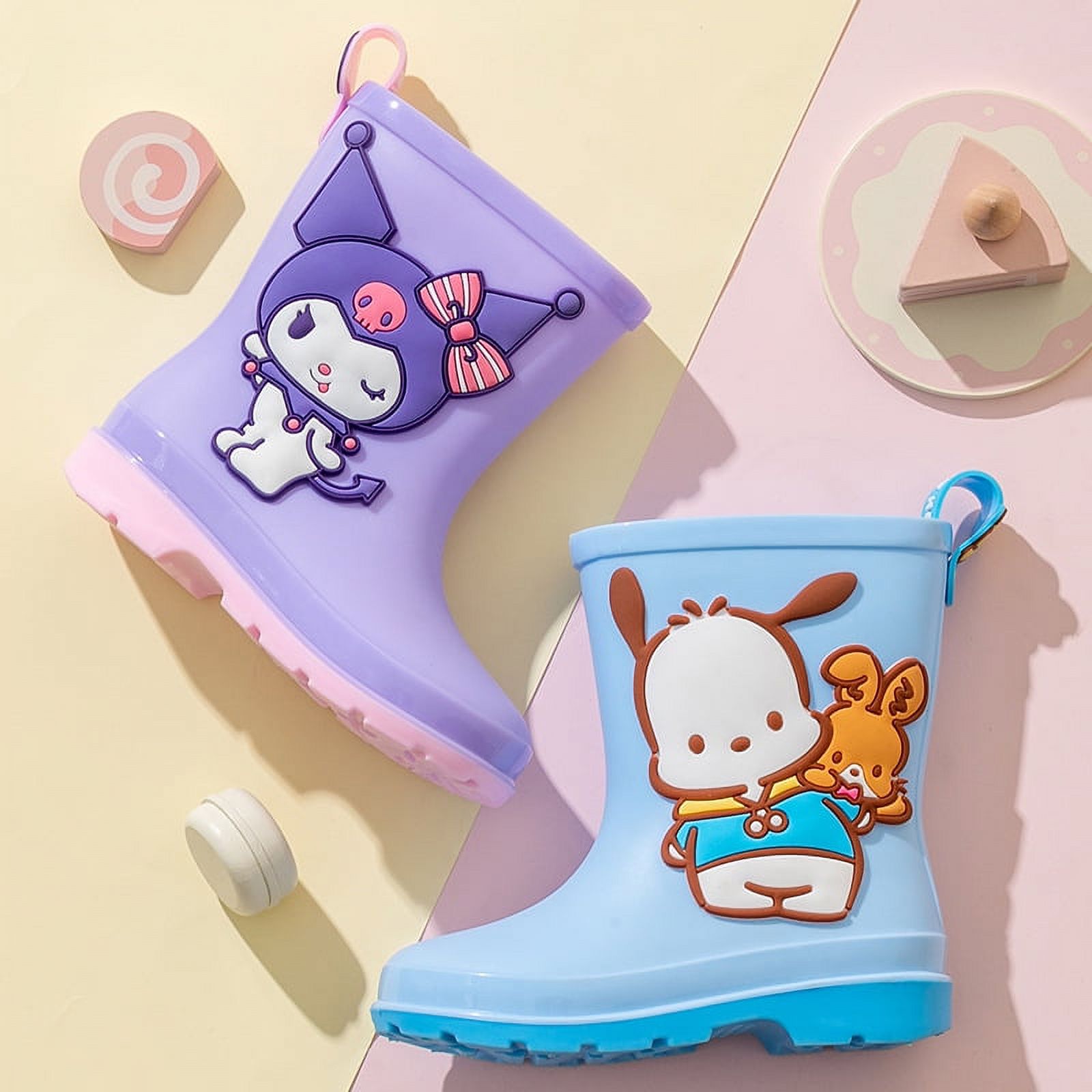 Kuromi Kid Rain Boots for Girl Boy Sanrio My Melody Cinnamoroll Kawaii ...