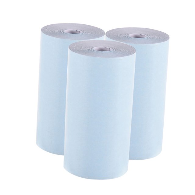 Papel térmico, 57x30 mm Papel de recibo de facturas para impresora térmica PeriPage A6, 3 rollos Abanopi Azul