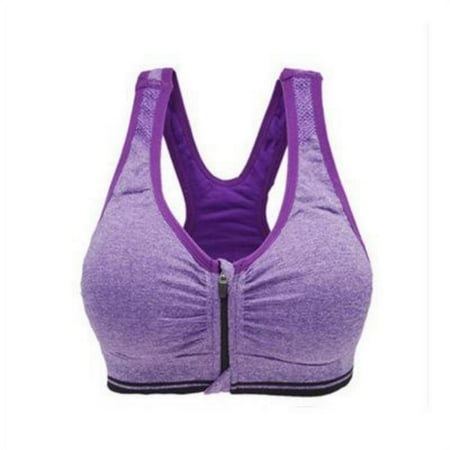

Wisremt Front Zipper Top Women Fitness Push up Gym Running Shockproof Workout Fast Dry Vest