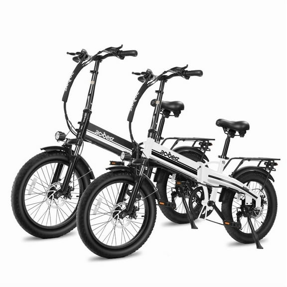 Folding Electric Bike for Adults 750W, 20Mph Top Speed, 20" Fat Tire Folding Electric Bicycle, 48V 10.4Ah Removable Battery Ebike with 35 Speed and Front Suspension UL 2849 Certified (Black & White)