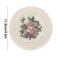 thumbnail image 3 of Mantel individual aislante con encaje Esterilla redonda de poliéster Beige rosa blanco 4,6 pulgadas • Decoración de mesa con encaje bordado en rosas • Decoración de mesa con copa caliente, 3 of 6