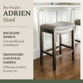 thumbnail image 2 of Maven Lane Adrien Backless Saddle Kitchen Stool, Walnut Finish, Set of 3, 2 of 6