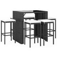 thumbnail image 4 of vidaXL Patio Bar Set Outdoor Table and Chair Set with Cushions Poly Rattan, 4 of 38