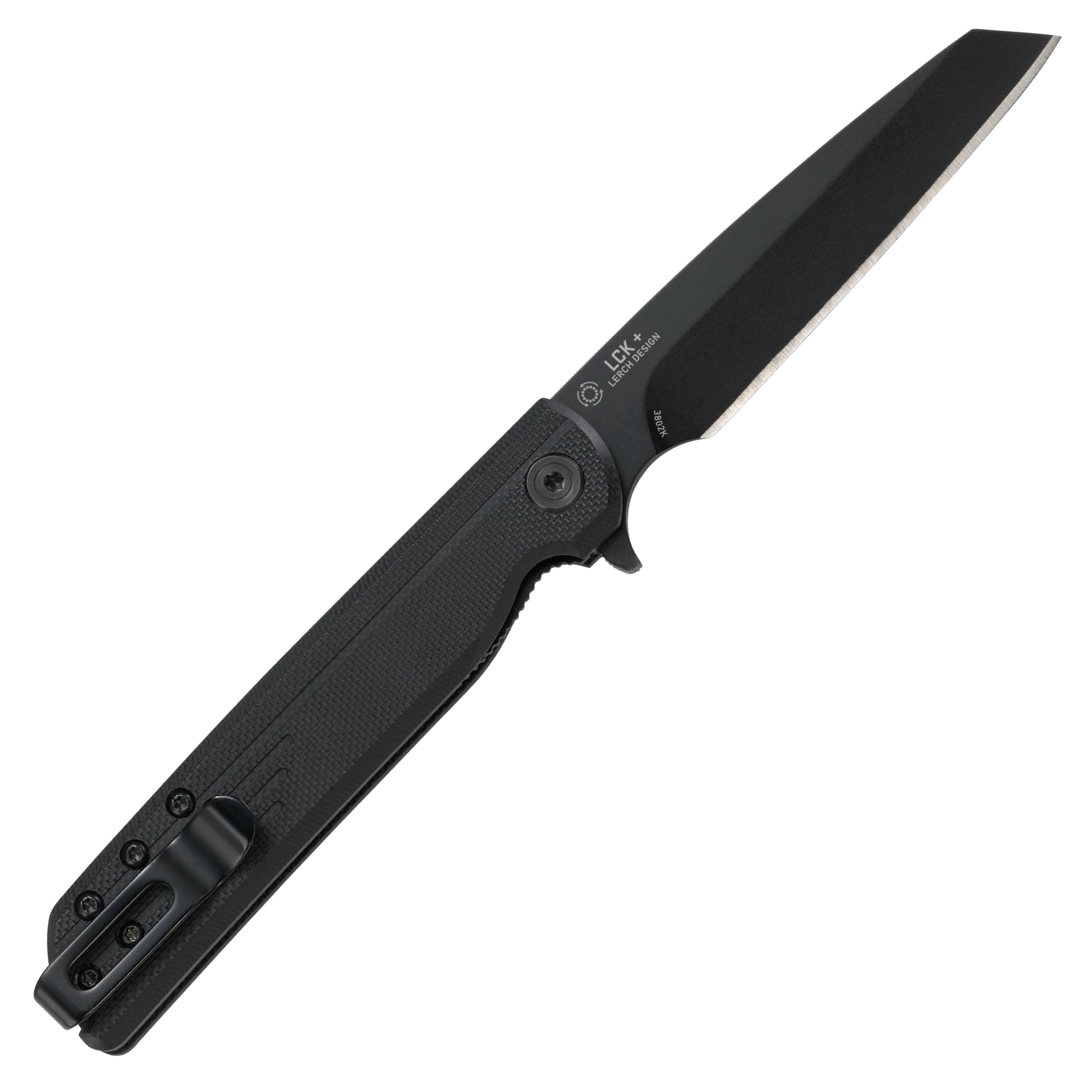 CRKT LCK + Everyday Carry Assisted Folding Knife with Liner Lock: Stainless Steel Plain Edge Blade, Glass-Reinforced Nylon Handle, Pocket Clip, 3802K