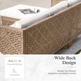 thumbnail image 4 of Alpha Joy 5 Pieces Wicker Patio Furniture Conversation Set Boho Style Outdoor Sofa with Wood Coffee Table, 4 of 10