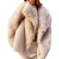 thumbnail image 3 of Women'S Faux Fur Coat Faux Fur Jacket Long Sleeve Lapel Winter Jackets Parka Short Coat Apricot Color S, 3 of 9