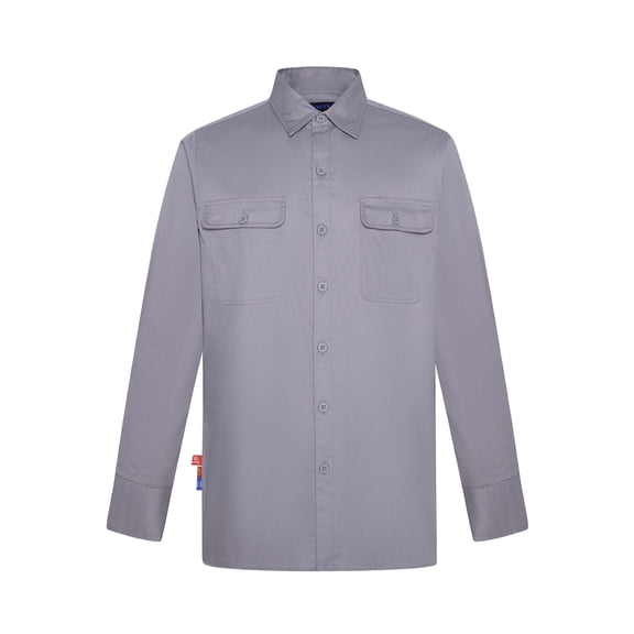 UNIFU FR Work Shirt for Men 7OZ Flame Resistant NFPA 2112/CAT2 Compliant 100% Cotton Long Sleeve Work Shirt
