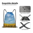 thumbnail image 4 of Xecao Blooming Sunflower Field Pattern Sports Drawstring Backpack - String Swim Gym Bag with Wet Proof Pocket for Women&Men-Small, 4 of 6