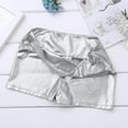 thumbnail image 5 of iEFiEL Girls High Waist Metallic Dance Shorts Gymnastics Workout Activewear Bottoms Silver 14, 5 of 6