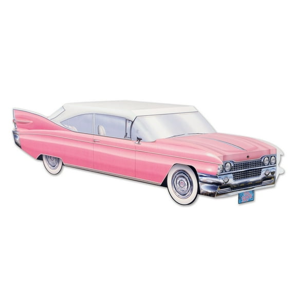 Beistle Club Pack of 12 3-D Pink and White Classic 50's Cruisin' Car Party Centerpieces 13.75"