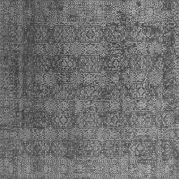 Ahgly Company Indoor Square Oriental Gray Industrial Area Rugs, 8' Square