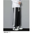 thumbnail image 5 of Pantalones casuales para hombre Pantalones rectos con cordón Cintura elástica Joggers Rayas laterales Pantalones hasta el tobillo, 5 of 5