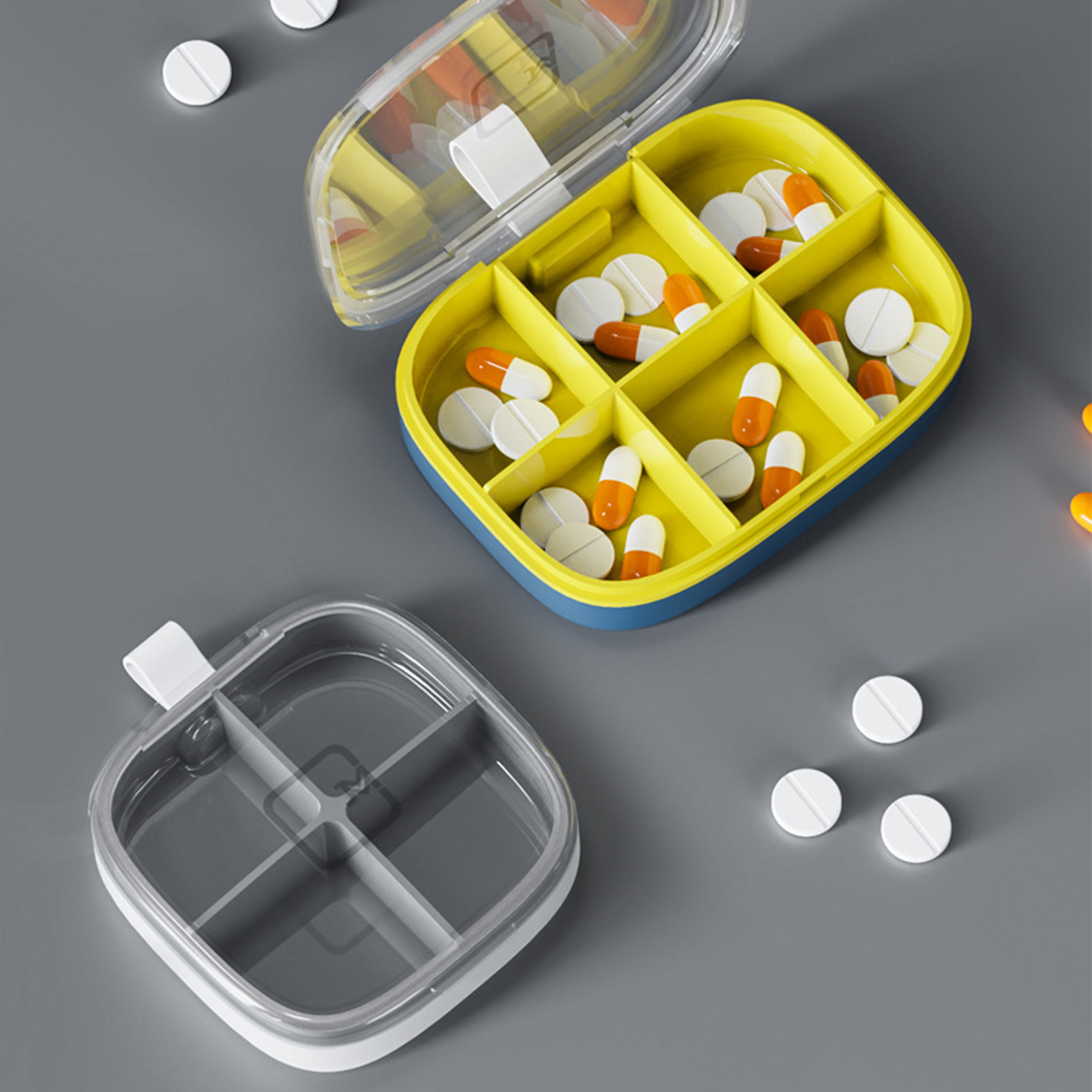 HEVIRGO Pill Case Travel Pill Organizer Moisture Proof Small Pill Box