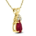 thumbnail image 2 of SZUL Women's 14K Yellow Gold 6x4MM Pear Ruby and Diamond Pendant, 2 of 5