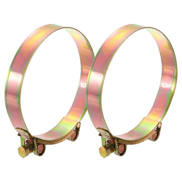 Unique Bargains 2Pack T-Bolt Hose Clamps, 122-130mm/4.8'-5.12' ID Range, Iron Radiator Hose Clamp Intake Clamp