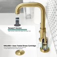 thumbnail image 3 of PARLOS 2-Handle Widespread Bathroom Sink Faucet with Metal Pop-up Drain and Supply Hoses, Brushed Gold, 3 of 7