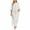 White, variant on Women's Summer Cotton Linen Kaftan Maxi Dress Rolled Long Sleeve Casual Beach Dress with Pockets