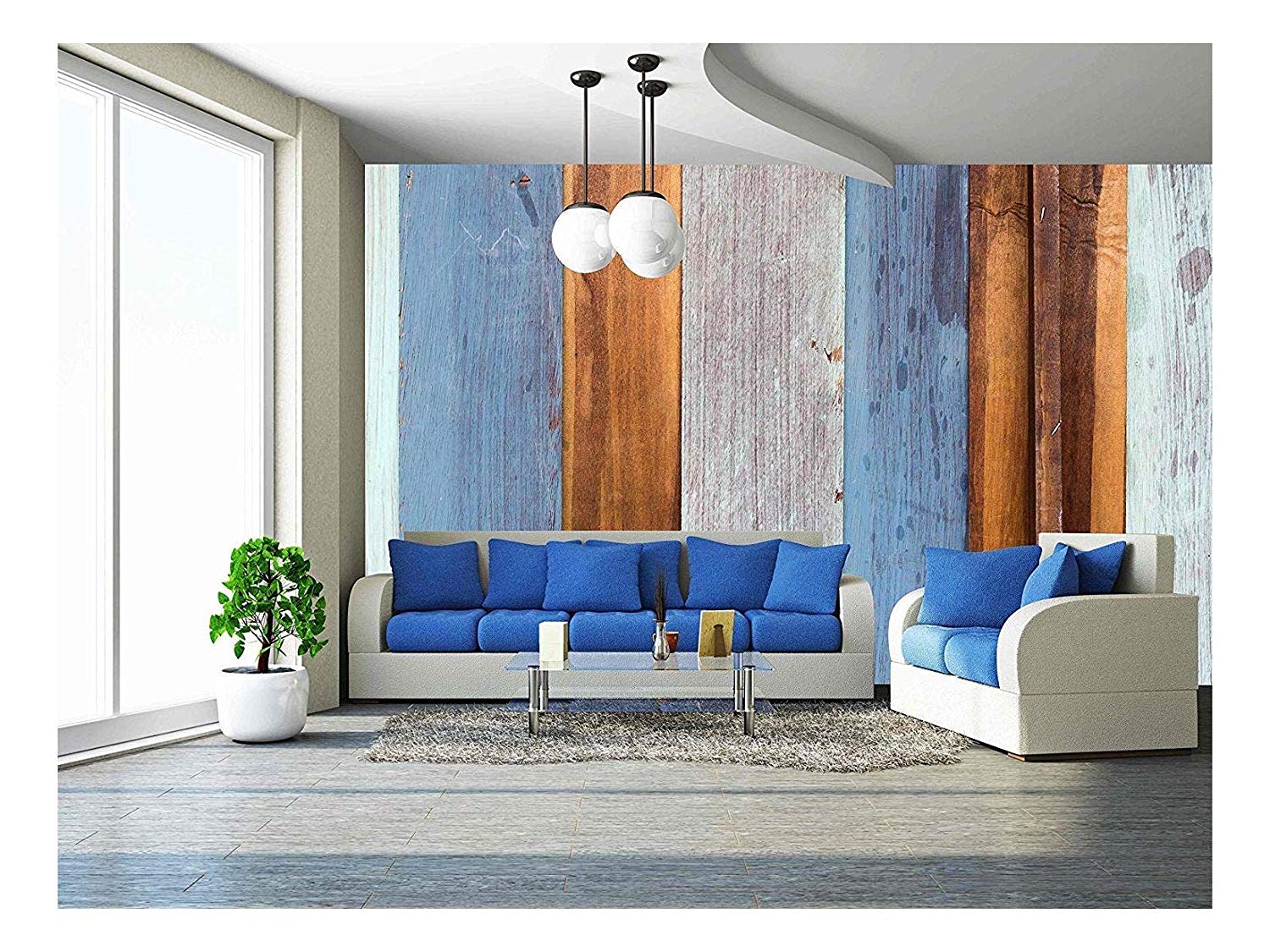 Wall26 Old Painted Wood Panel Background Removable Wall Mural Self