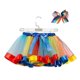 thumbnail image 3 of ZHAOCHENG Falda tutú para niñas, faldas para niñas pequeñas, minifalda de baile de tul arcoíris, falda de princesa para niñas, ropa de verano colorida para niños 4T, 3 of 5