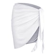 thumbnail image 4 of Swim Suit Coverup for Women Summer Solid Beach Skirt Side Knot Short Swimsuit Cover Up White,One Size, 4 of 8