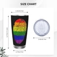 thumbnail image 4 of LGBT Pride Rainbow Gay Fingerprint 20oz Stainless Steel Tumbler With Lid And Straw Spill-Proof Insulation Travel Tumbler Cups Vacuum Coffee Cup For Ice Drinks & Hot Beverages, 4 of 6