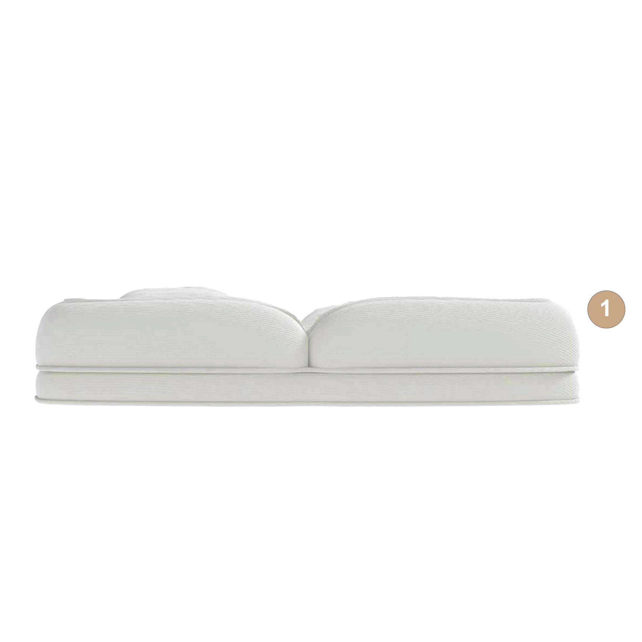 Noble House Adjustable Floor Sofa Bed with 5 Reclining Positions and 2 Pillows, Off White