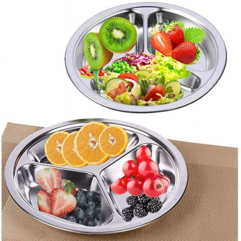  AIYoo Divided Plate with Lid for Adults 304 Stainless