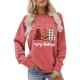 thumbnail image 1 of Sudadera Vêtements d'automne pour femmes, coupe ample, imprimé arbre de noël, costume Streetwear Kuymtek Rojo T L para Mujer, 1 of 8