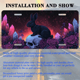 thumbnail image 3 of 1 Pcs 2D Flat License Plate Covers & Frames, Black Rabbit on Skull For Decorative Front, Waterproof For Decoration Aluminum License Plate Covers & Frames Cover For Men Women, 12" X 6", 3 of 7