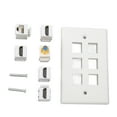 thumbnail image 2 of Ethernet Wall Plate, 6 Ports HD Multimedia Interface CAT6 TV F Head Ethernet Wall Plate For Wall Mounted HDTVs, Streaming Video Players, Projectors, Computers, 2 of 8